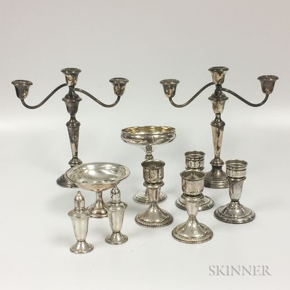 Twelve Pieces of Weighted Sterling Silver Tableware