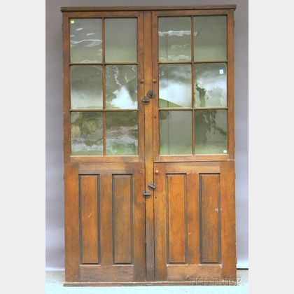 Country Glazed Pine Four-door Book Cabinet