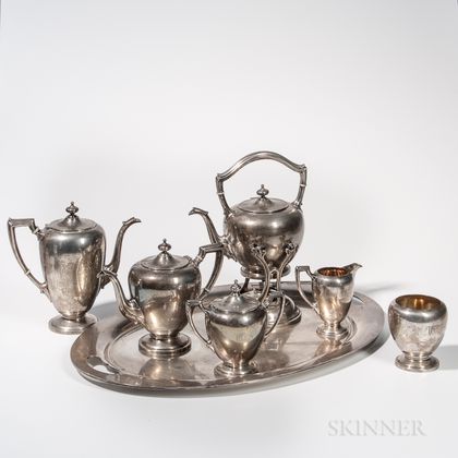 Seven-piece Cartier Sterling Silver Tea and Coffee Service