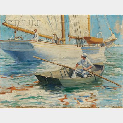 Anton Otto Fischer (American, 1882-1962) The Young Lady on the Tinker, Marblehead