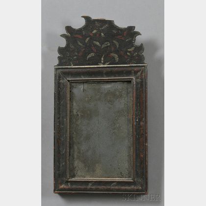 Painted-decorated Queen Anne Mirror