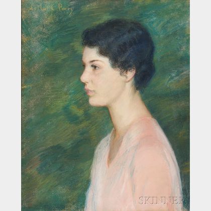 Lilla Cabot Perry (American, 1848-1933) Portrait of a Young Woman Facing Left