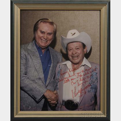 George Jones Autographed Photograph of George Jones and Little Jimmy Dickens
