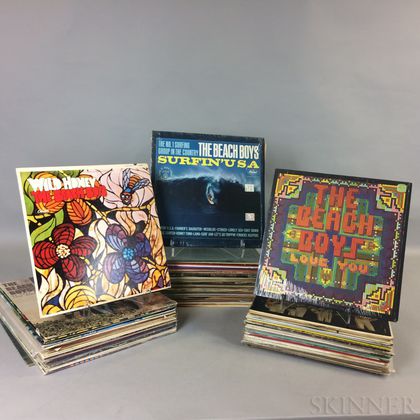 Seventy-eight Beach Boys Records. Estimate $200-250