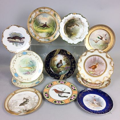 Twelve Porcelain Animal Plates