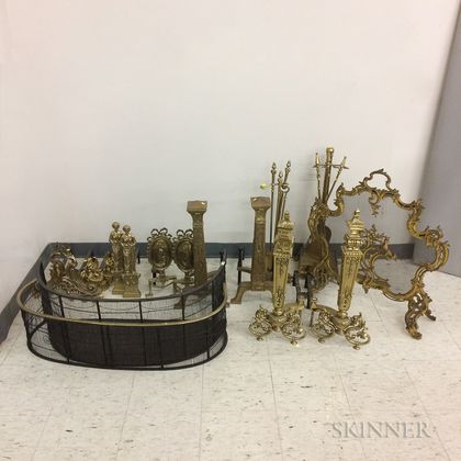 Large Group of Fireplace Accessories