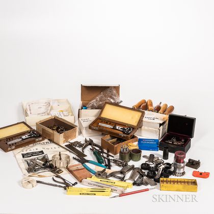 Collection of Watchmaker's and Clockmaker's Tools