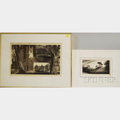Two Engravings: Grace Albee (American, 1890-1985),Dunes
