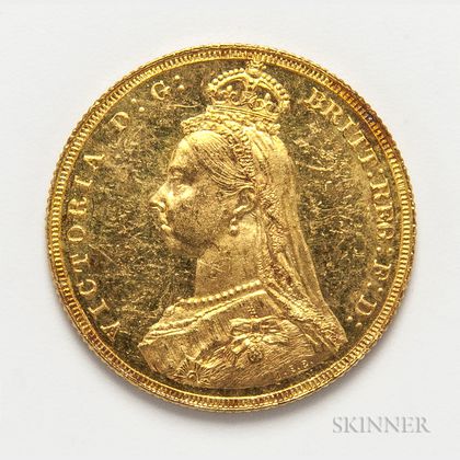 1887 Jubilee Head British Gold Sovereign. Estimate $200-400