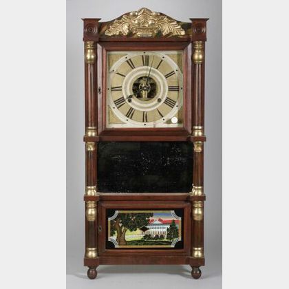 Classical Mahogany and Gilt Gesso Mantel Clock