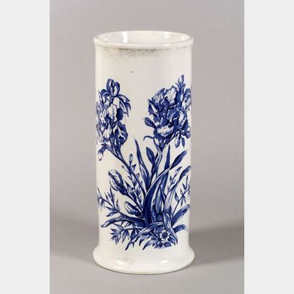 English Blue and White Transfer-print Decorated Pottery Cane Stand