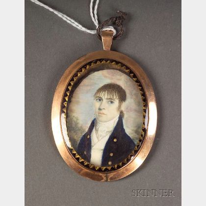 Anglo-American Portrait Miniature of a Young Man
