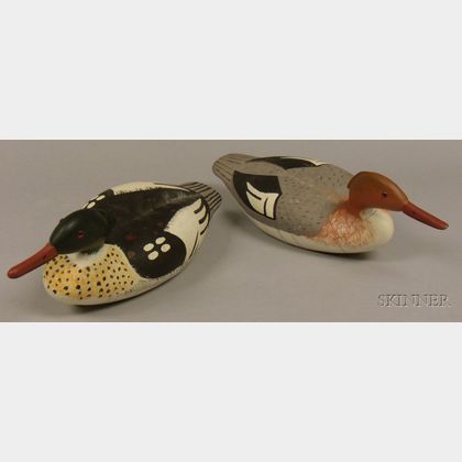 Two Merganser Duck Decoys
