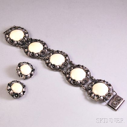 Niles E. From Sterling Silver and Bone Bracelet and Earclips