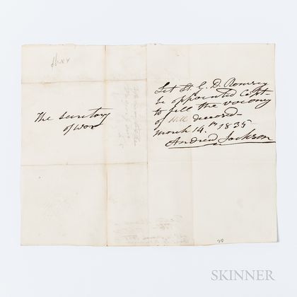 Jackson, Andrew (1767-1845) Autograph Document Signed, 14 March 1835.