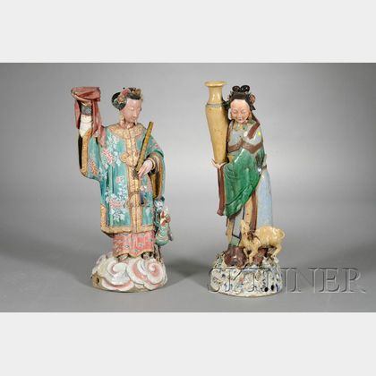 Pair of Polychrome Statues