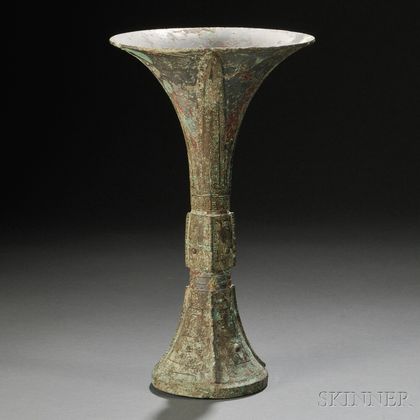 Archaic Bronze Wine Vessel, Gu 