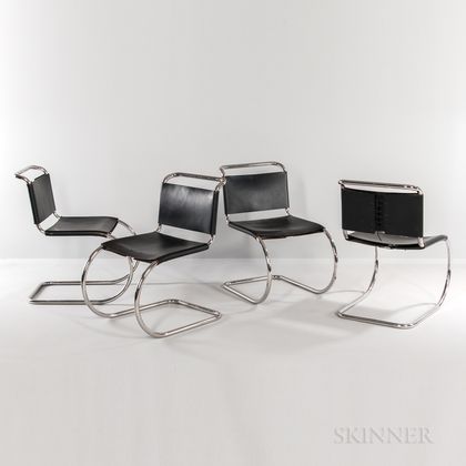 Four Mies van der Rohe for Knoll International MR533 Chairs