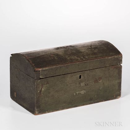Small Blue-painted Dome-top Box