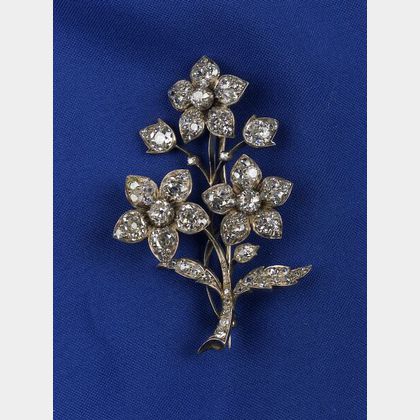 Antique Diamond Flower Pin