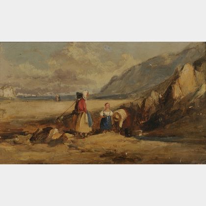 Continental School, 19th Century Study of Figures in a Landscape