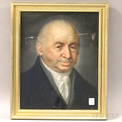 19th Century Anglo/American School Pastel on Paper Portrait of a Gentleman