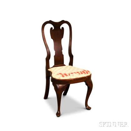 Queen Anne-style Carved Walnut Side Chair