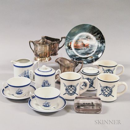 Coast Guard Nautical-themed Ceramics and Silver-plated Items