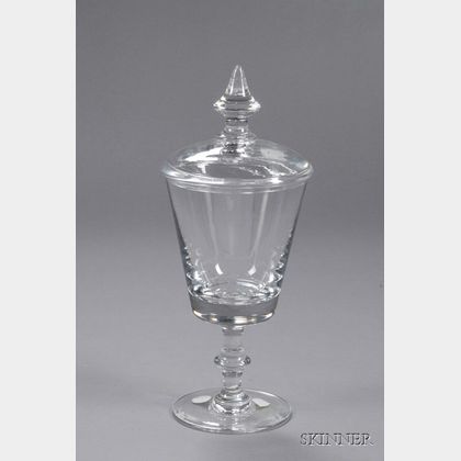 Val St. Lambert Pokal-style Glass Vase and Cover