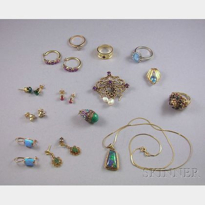 Group of Gold and Gemstone Jewelry