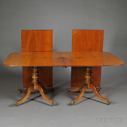 George III-style Mahogany Double-pedestal Dining Table
