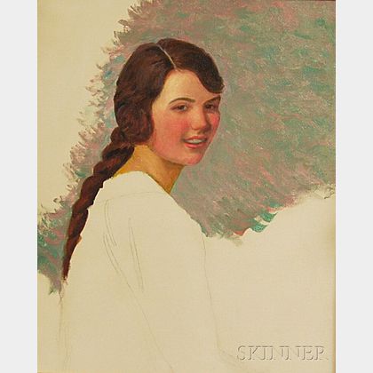 Lilla Cabot Perry (American, 1848-1933) Study of a Girl with Braid