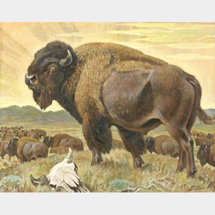 Paul Bransom (American, 1886-1979) Bison
