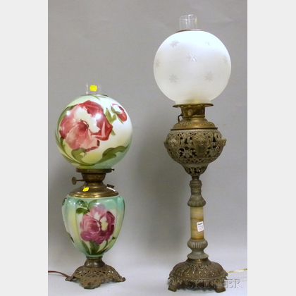 Two Victorian Kerosene Table Lamps