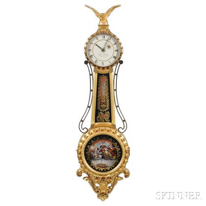 Elmer O. Stennes White-painted Girandole Clock