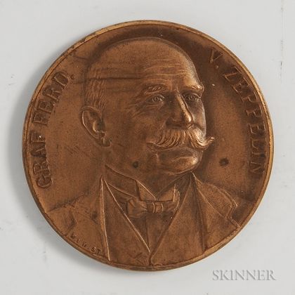 Bronze Mayer and Wilhelm Bronze Medal Commemorating Ferdinand von Zeppelin and the Capture of Liege. Estimate $40-60