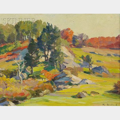 Mabel May Woodward (American, 1877-1945) The Hills of New England, Autumn