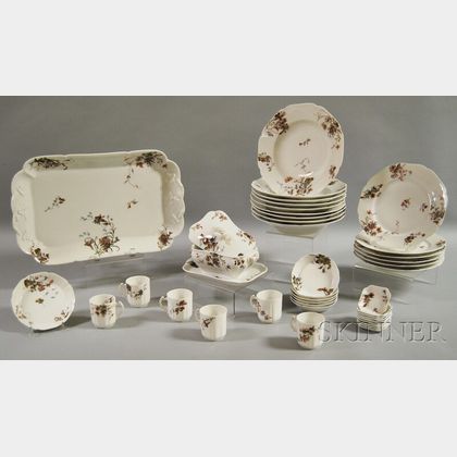 Approximately Thirty-nine Pieces of Floral Transfer-decorated Haviland Limoges Porcelain