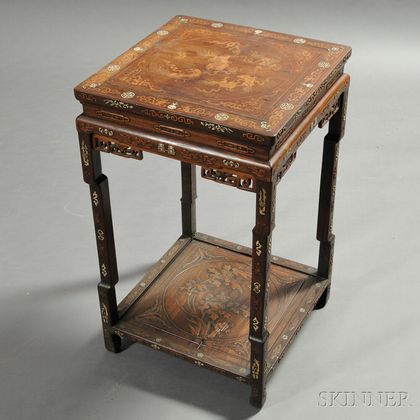 Inlaid Square Wood Stand