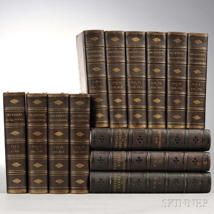 Decorative Bindings, Sets, Longfellow and Chambers, Thirteen Volumes.