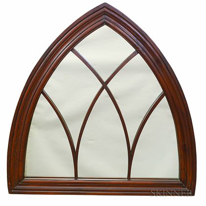 Gothic Arch Mahogany Mirror