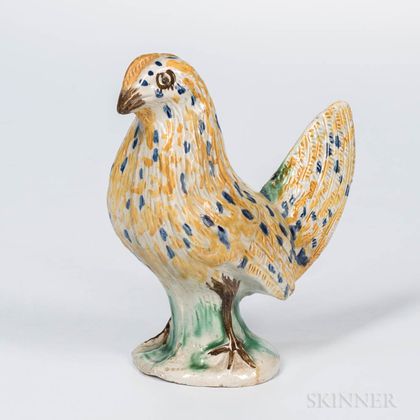 Polychrome Decorated Staffordshire Hen