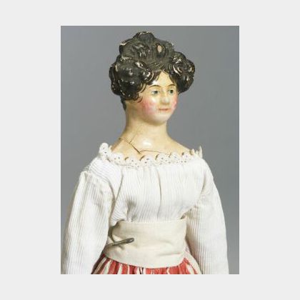 Early Papier-mache Shoulder Head Lady Doll