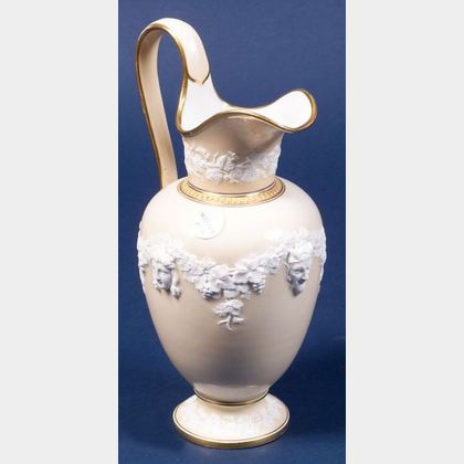 Royal Copenhagen White and Beige Glazed Classical Revival Pitcher