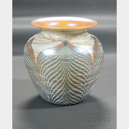 Durand Decorated Iridescent Vase