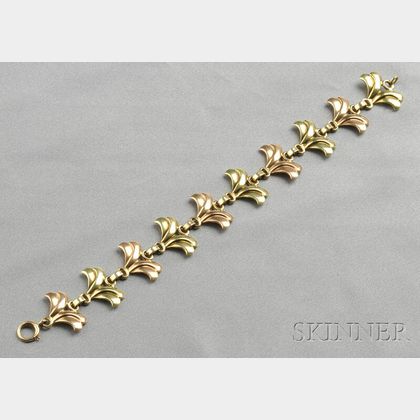 Retro 14kt Bicolor Gold Bracelet, Tiffany & Co.