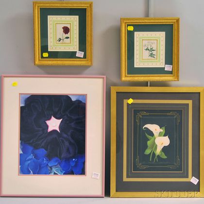 Five Framed Floral Prints