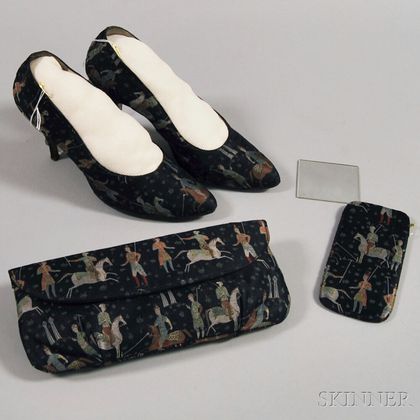 Group of Salvatore Ferragamo Embroidered Lady's Accessories