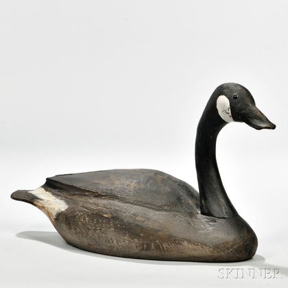 Carved and Painted Wood Canada Goose Decoy
