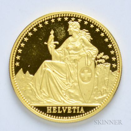 1987 Swiss Half Unze Proof Gold Matterhorn Coin.